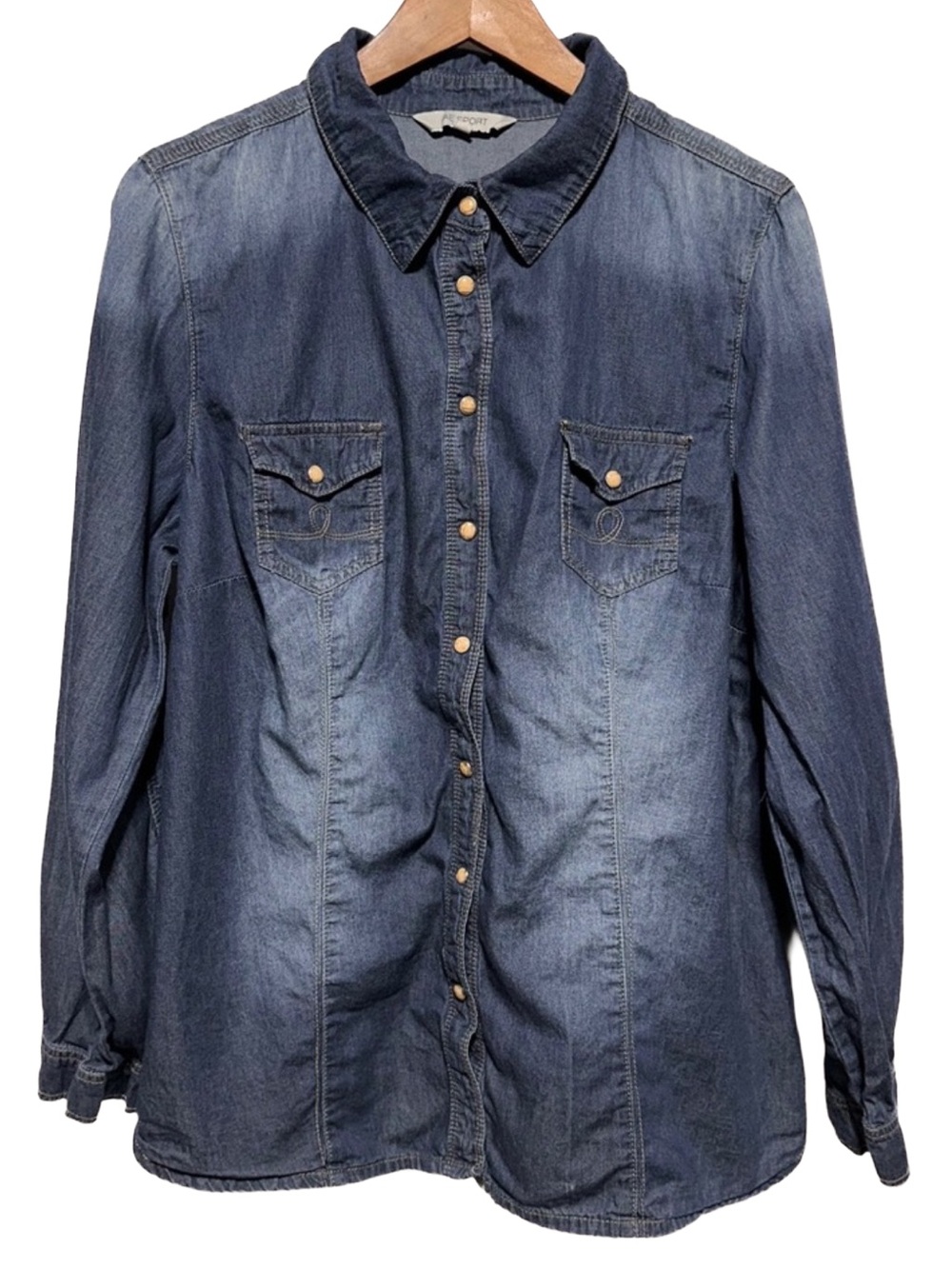 AMERICAN EAGLE Denim Western Cowgirl Ranchcore Workwear Shirt
